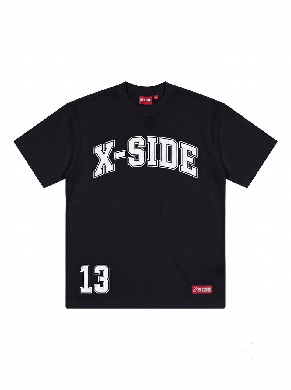 Черная футболка XSIDE Athletic 13, предметное фото спереди